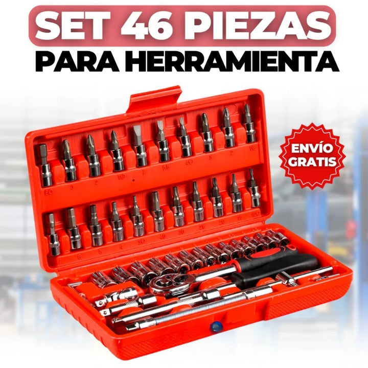 Set 46 Piezas de Herramientas + Nivel Laser de REGALO 🎁
